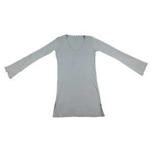 Skin Long Sleeve Ribbed Lounge Dress / Tunic – Size 2 (Light green)